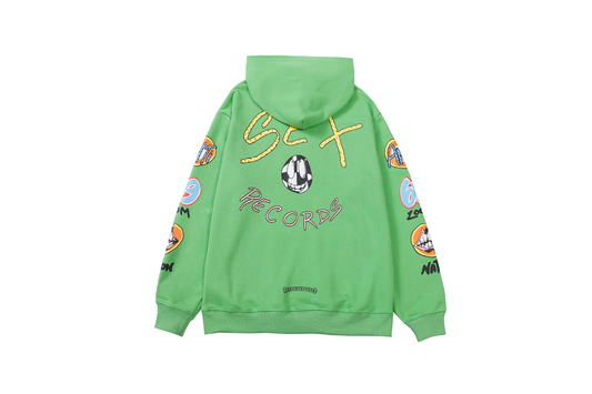 CHROME HEARTS GREEN SEX RECORDS HOODIE