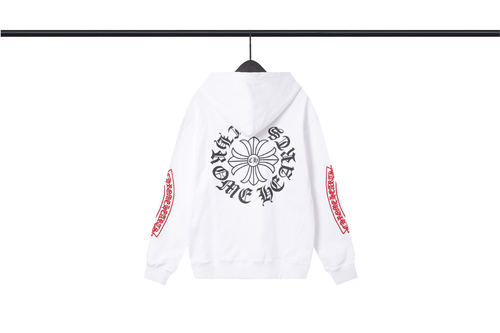 CHROME HEARTS WHITE RED SLEEVE HOODIE