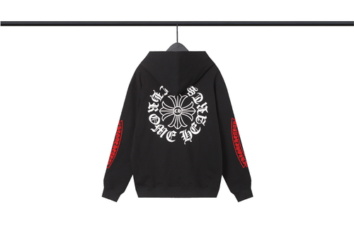 CHORME HEARTS BLACK RED SLEEVE HOODIE
