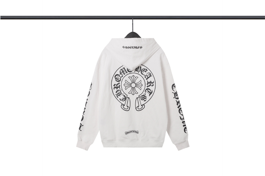 CHROME HEARTS WHITE PATTERENED HOODIE