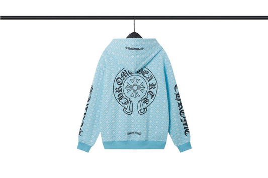 CHROME HEARTS BLUE PATTERENED HOODIE