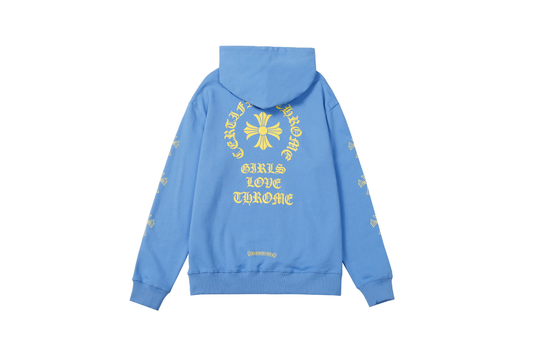 CHROME HEARTS YELLOW GLC HOODIE BLUE