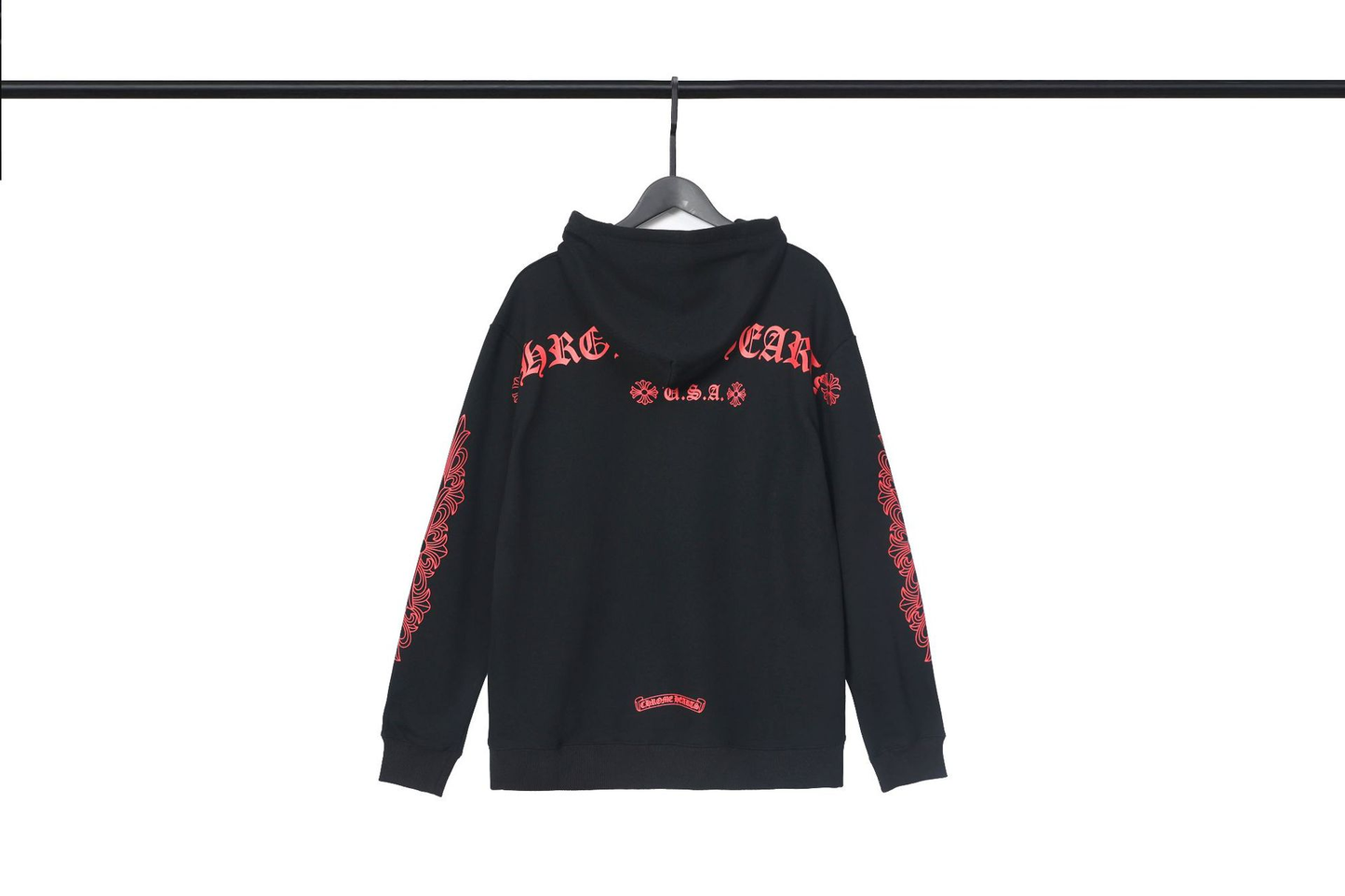 CHROME HEARTS RED FONT HOODIE BLACK