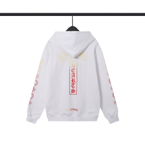 CHROME HEARTS FLAME HOODIE WHITE