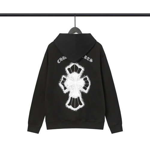 CHROME HEARTS FADED CROSS HOODIE BLACK
