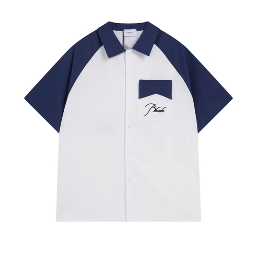 RHUDE BLUE BOWLING SHIRT