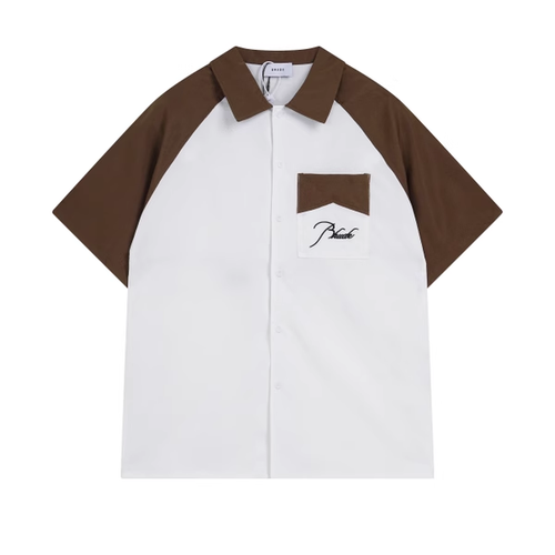 RHUDE BROWN BOWLING SHIRT