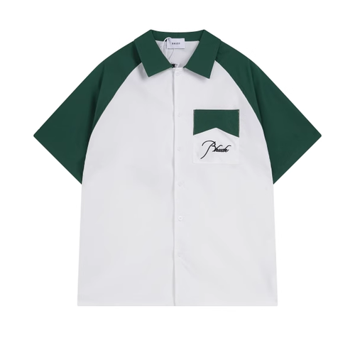 RHUDE GREEN BOWLING SHIRT