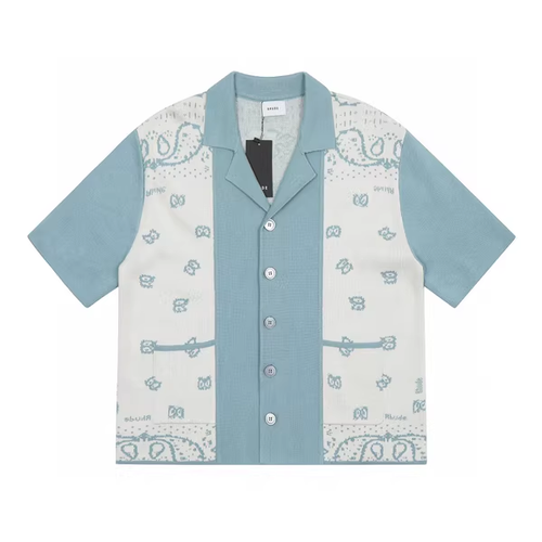 RHUDE BLUE PATTERNED SHIRT