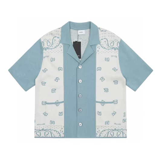RHUDE BLUE PATTERNED SHIRT