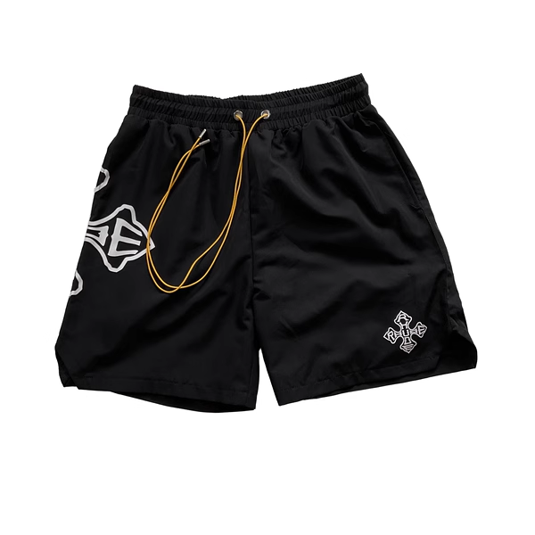 RHUDE BLACK CROSS SHORT