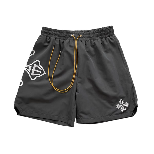 RHUDE GRAY CROSS SHORT