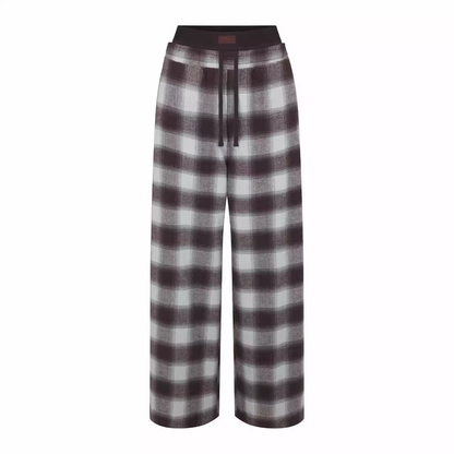 SKIMS PLAID DOUBLE WAIST PANTS