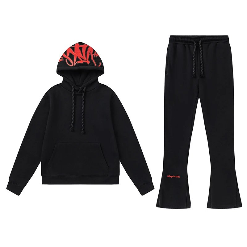 SYNA FLARRED BLACK/RED TRACKSUIT
