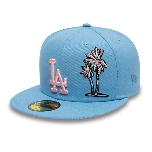 LA BLUE PALM FITTED CAP