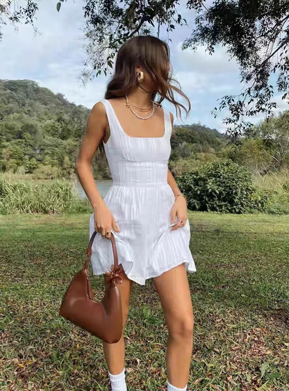 PRINCESS POLLY SHORT WHITE DRESS WAISTED