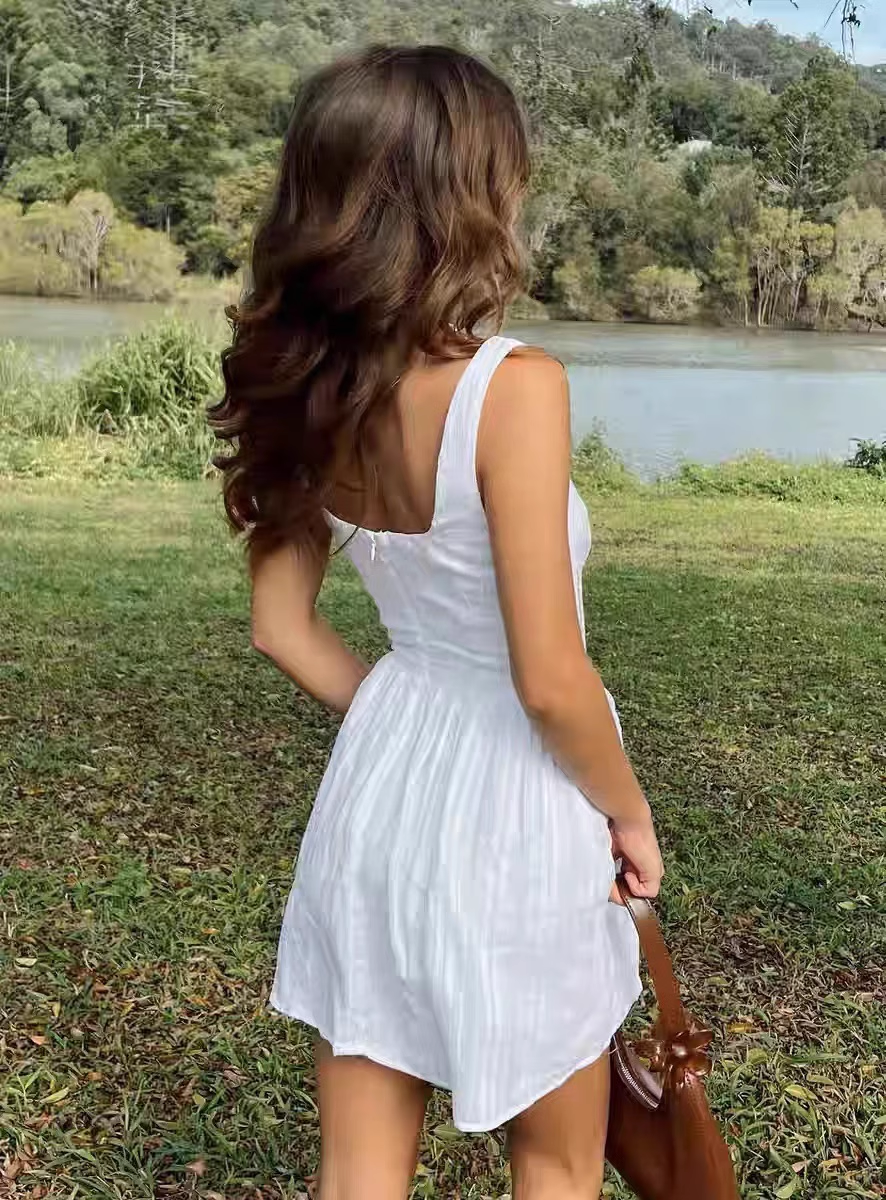 PRINCESS POLLY SHORT WHITE DRESS WAISTED