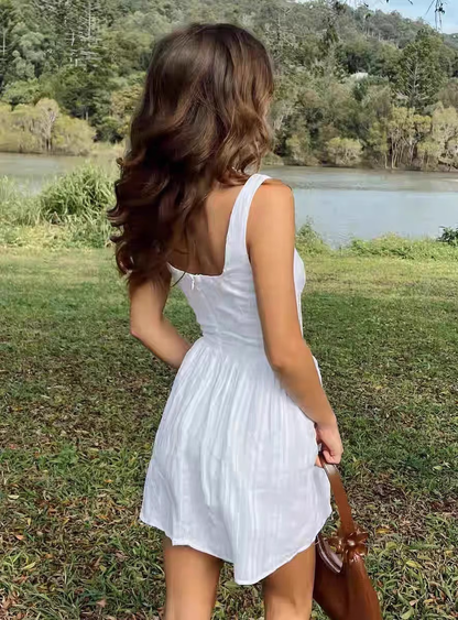 PRINCESS POLLY SHORT WHITE DRESS WAISTED