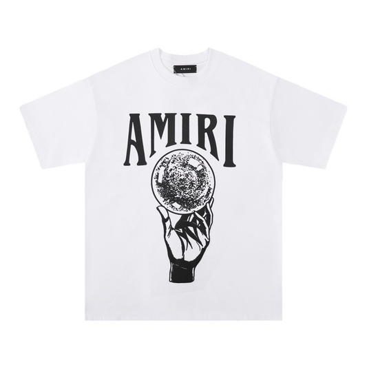 AMIRI WHITE BLACK HAND SHIRT
