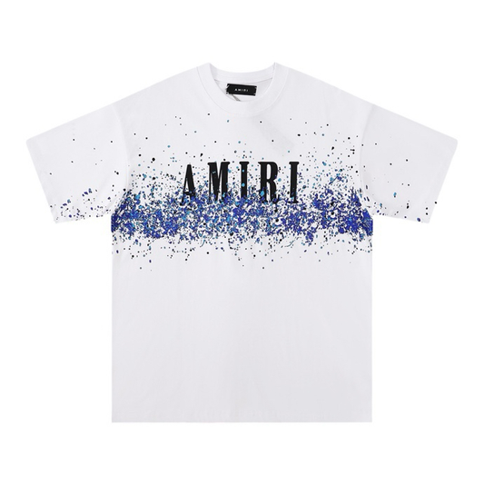 AMIRI WHITE BLUE SPLATTER SHIRT