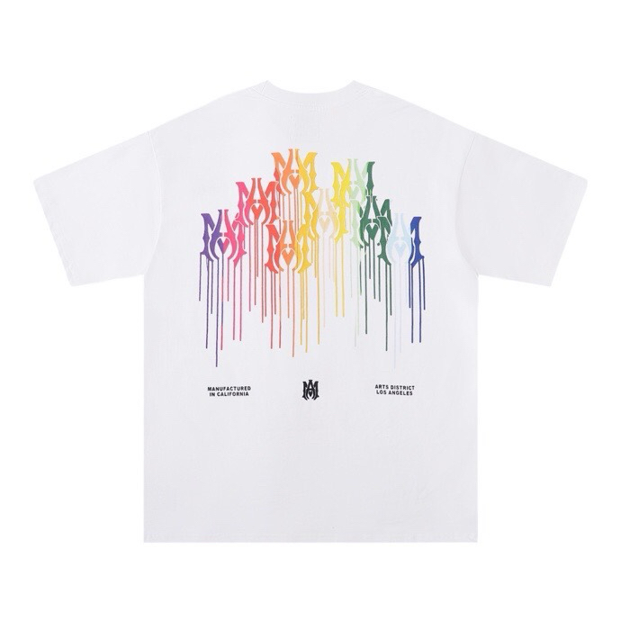 AMIRI WHITE MULTI LOGO SPLATTER SHIRT