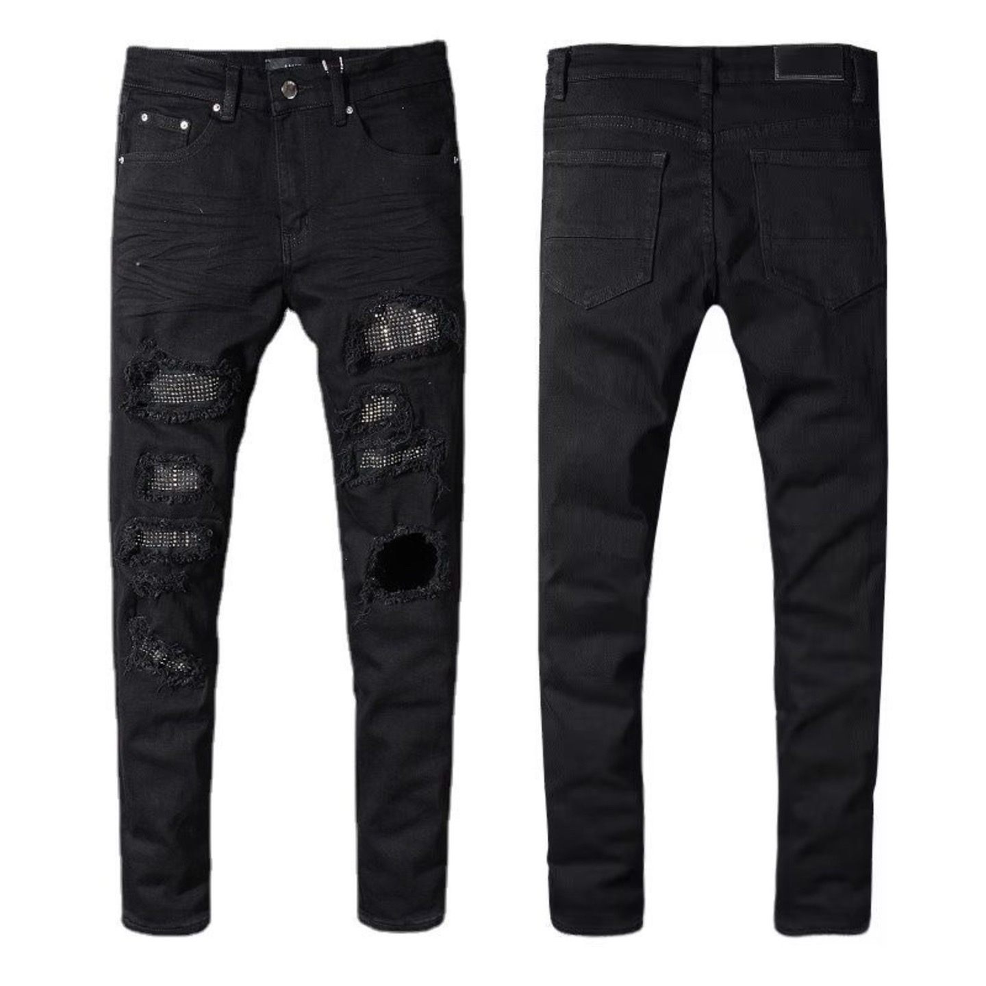 AMIRI BLACK CHANNELED JEANS