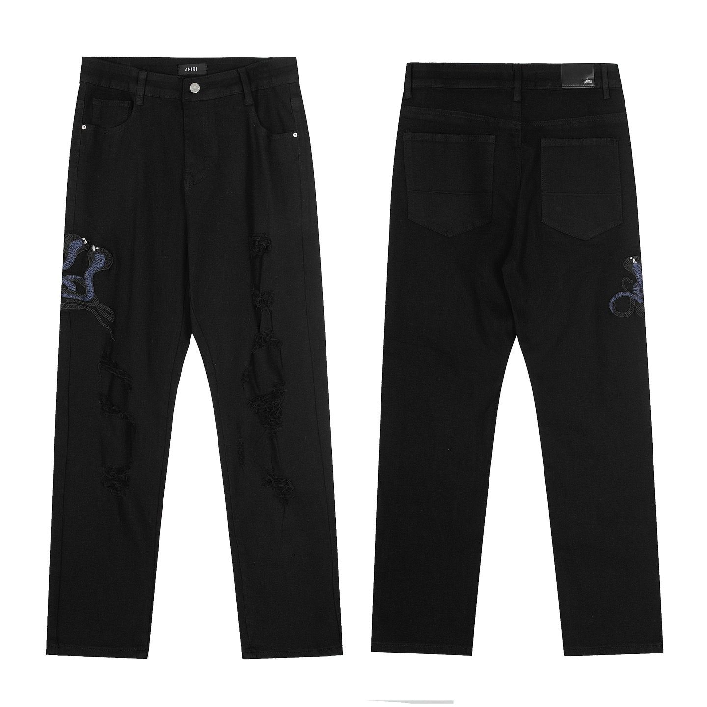 AMIRI BLACK PURPLE COBRA JEANS