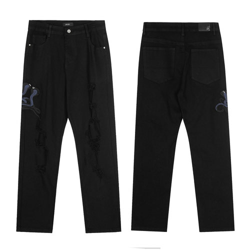 AMIRI BLACK PURPLE COBRA JEANS
