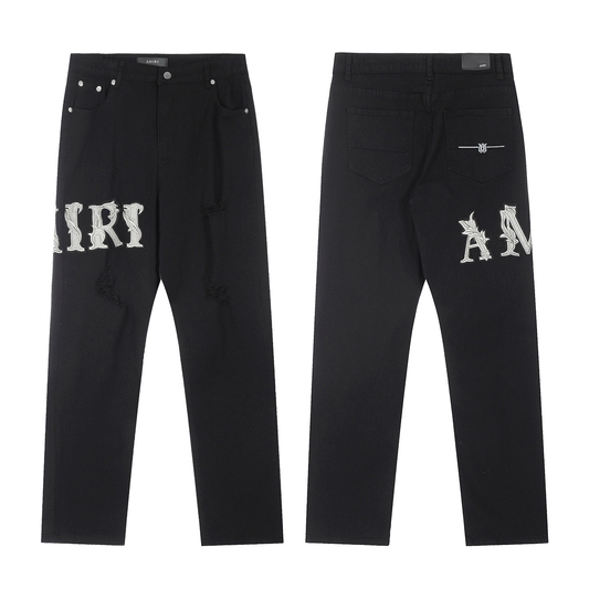 AMIRI BLACK VINE RIPPED JEANS