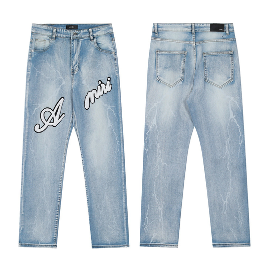 AMIRI BLUE LIGHTNING JEANS