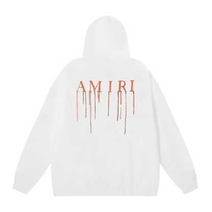 AMIRI BLOOD SPLATTER WHITE HOODIE