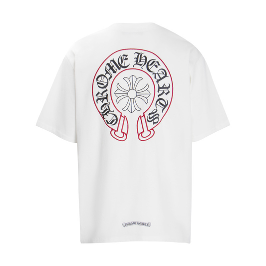 CHROMEHEARTS RED HORSESHOE WHITE SHIRT