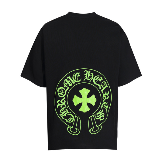CHROMEHEARTS GREEN BOTTOM LOGO BLACK SHIRT