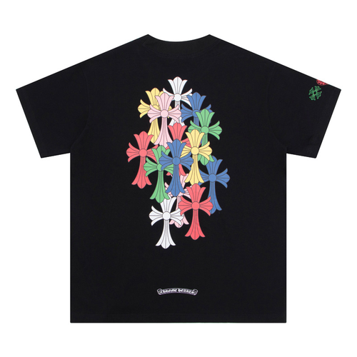 CHROMEHEARTS RAINBOW CROSS BLACK SHIRT