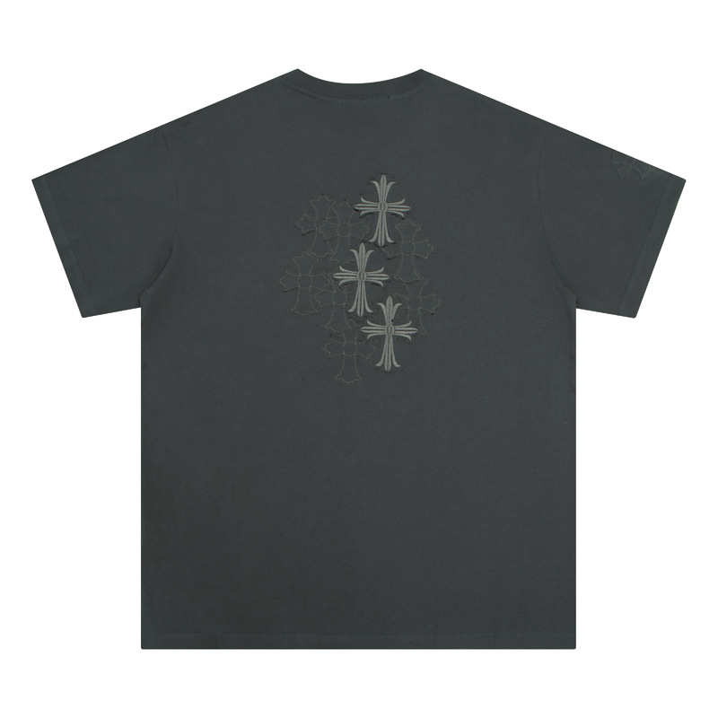 CHROMEHEARTS GREY MONOCOSS SHIRT