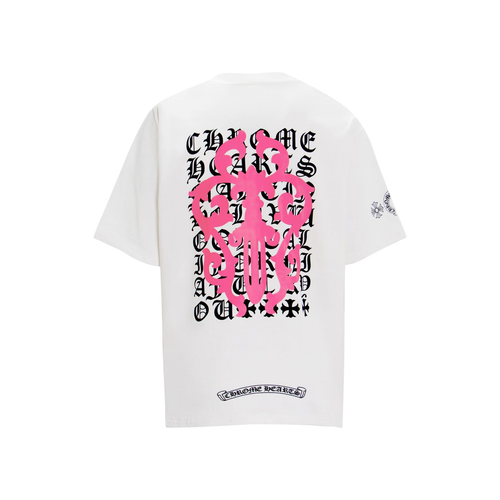 CHROMEHEARTS PINK HORSESHOE WHITE SHIRT