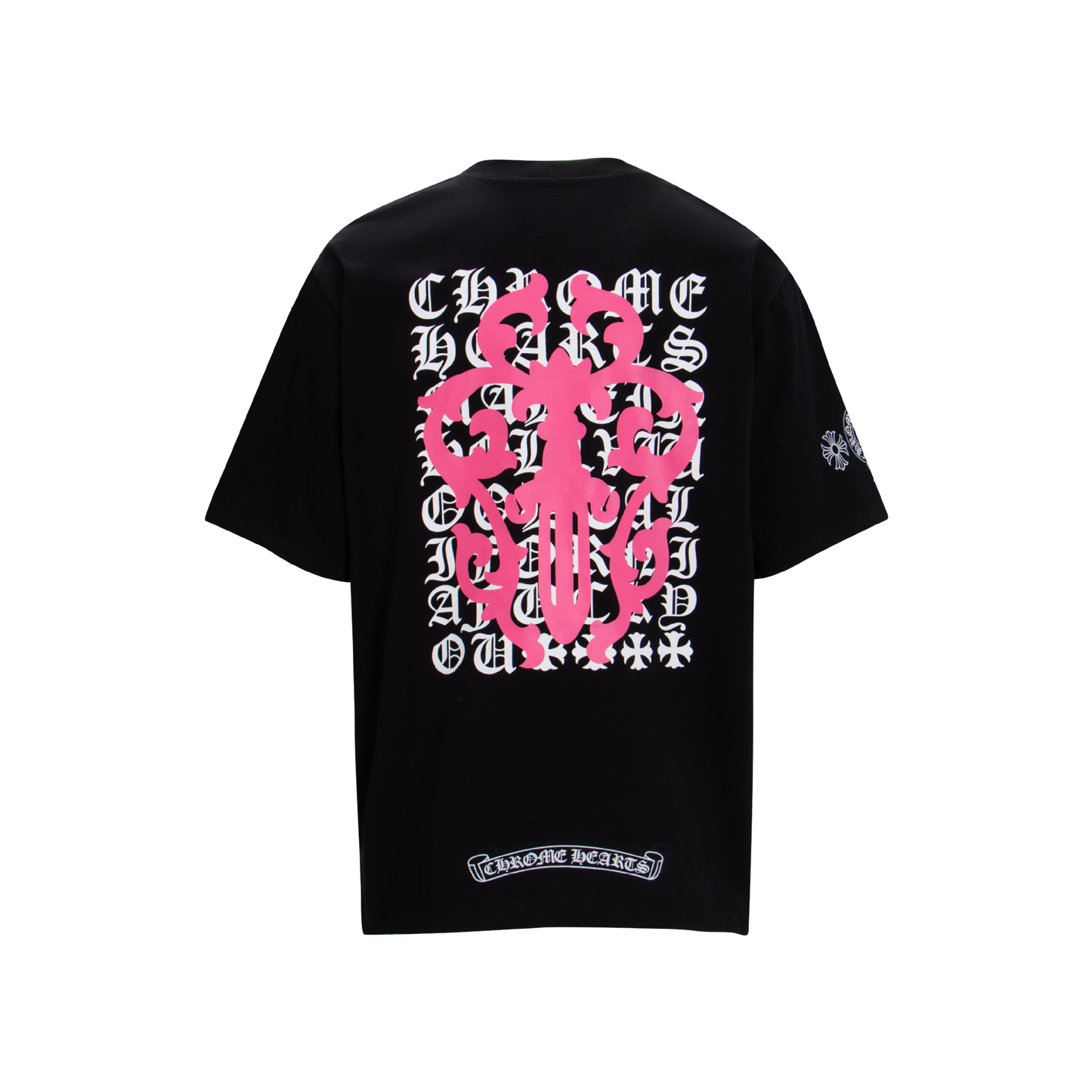 CHROMEHEARTS PINK HORSESHOE BLACK SHIRT