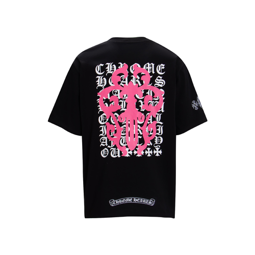 CHROMEHEARTS PINK HORSESHOE BLACK SHIRT