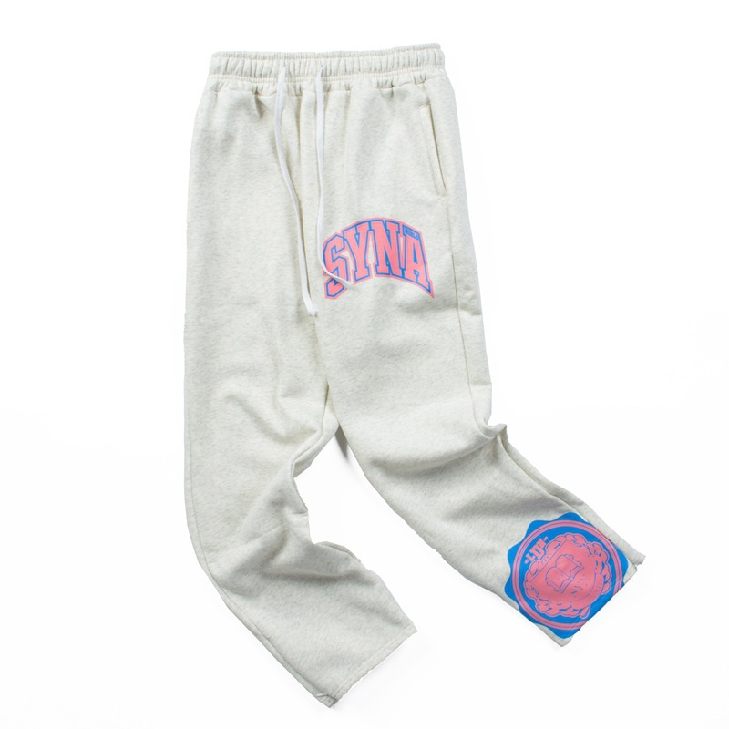 SYNA PINK LOGO GREY PANTS