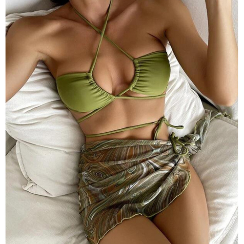 MATCHA GREEN 3 PIECE BIKINI SET