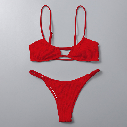 CROCHETED WHITE RED SET