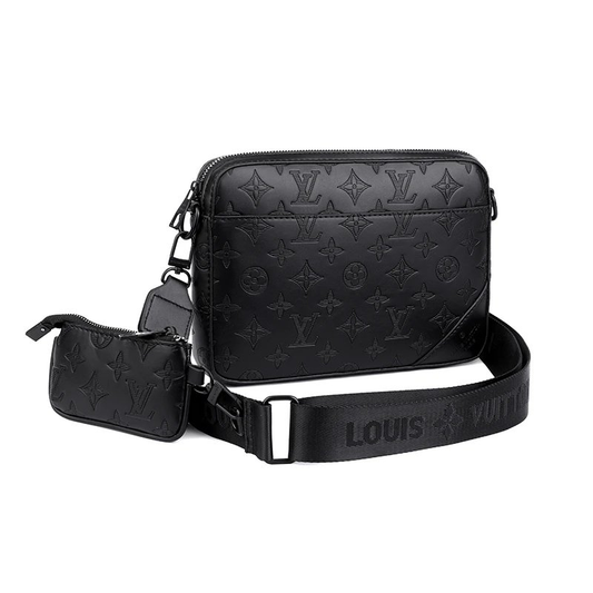 LV 2IN1 MONOGRAMED SHOULDER BAG BLACK