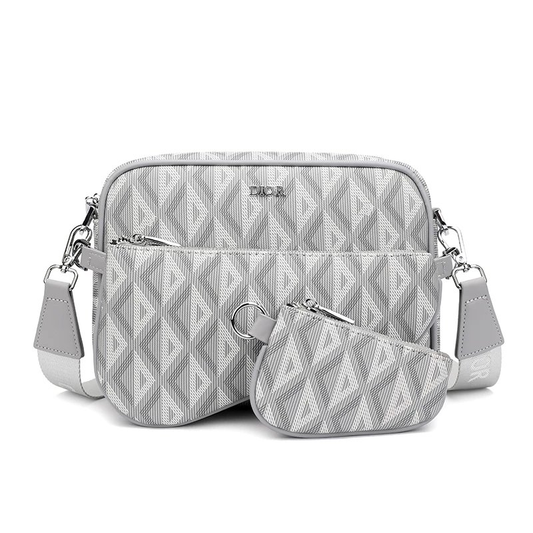 DIOR 3IN1 SHOULDER BAG TRIANGLE WHITE
