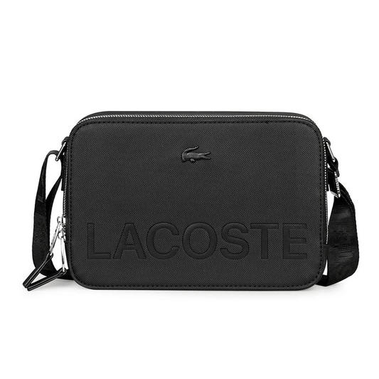 LACOSTE BLACK SHOULDER BAG LOGO