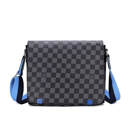 LV MESSENGER BAG BLACK CHECKERED BLUE BAND