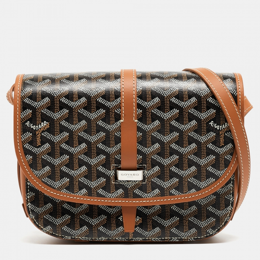 GOYARD TAN BLACK MESSENGER BAG