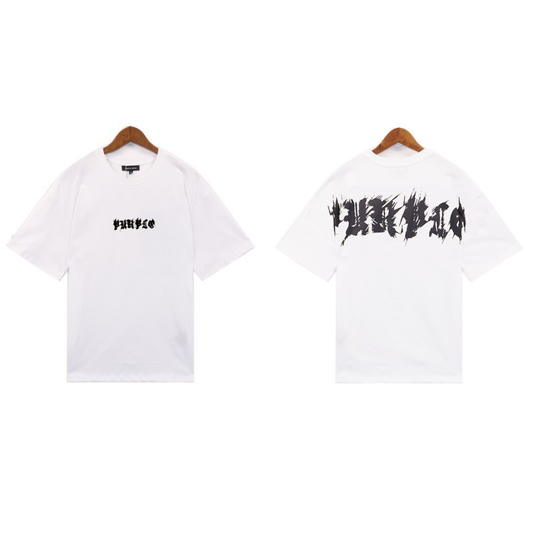 PURPLE BRAND WHITE DISTORTED LOGO SHIRT