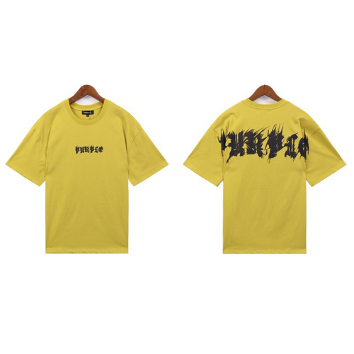 PURPLE BRAND YELLOW DISTORTED LOGO SHIRT
