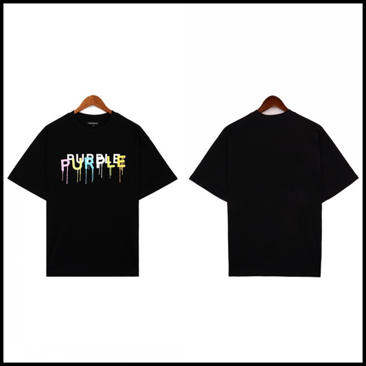 PURPLE BRAND PAINT DRIP SHIRT BLACK