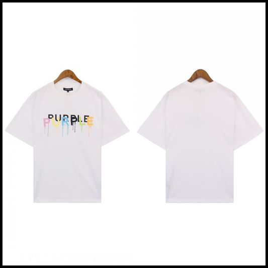 PURPLE BRAND PAINT DRIP SHIRT WHITE